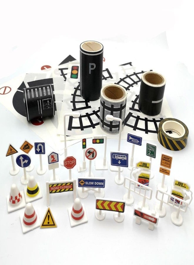 dspitwod Road Tape for Toy Cars & Trains Black Track 3 Rolls Road Tape 197 inch by 1.9 inch, Packing Traffic Signs Stick to Floors and Walls, Quick Cleanup, for Kids Car Play Gift - Image 2
